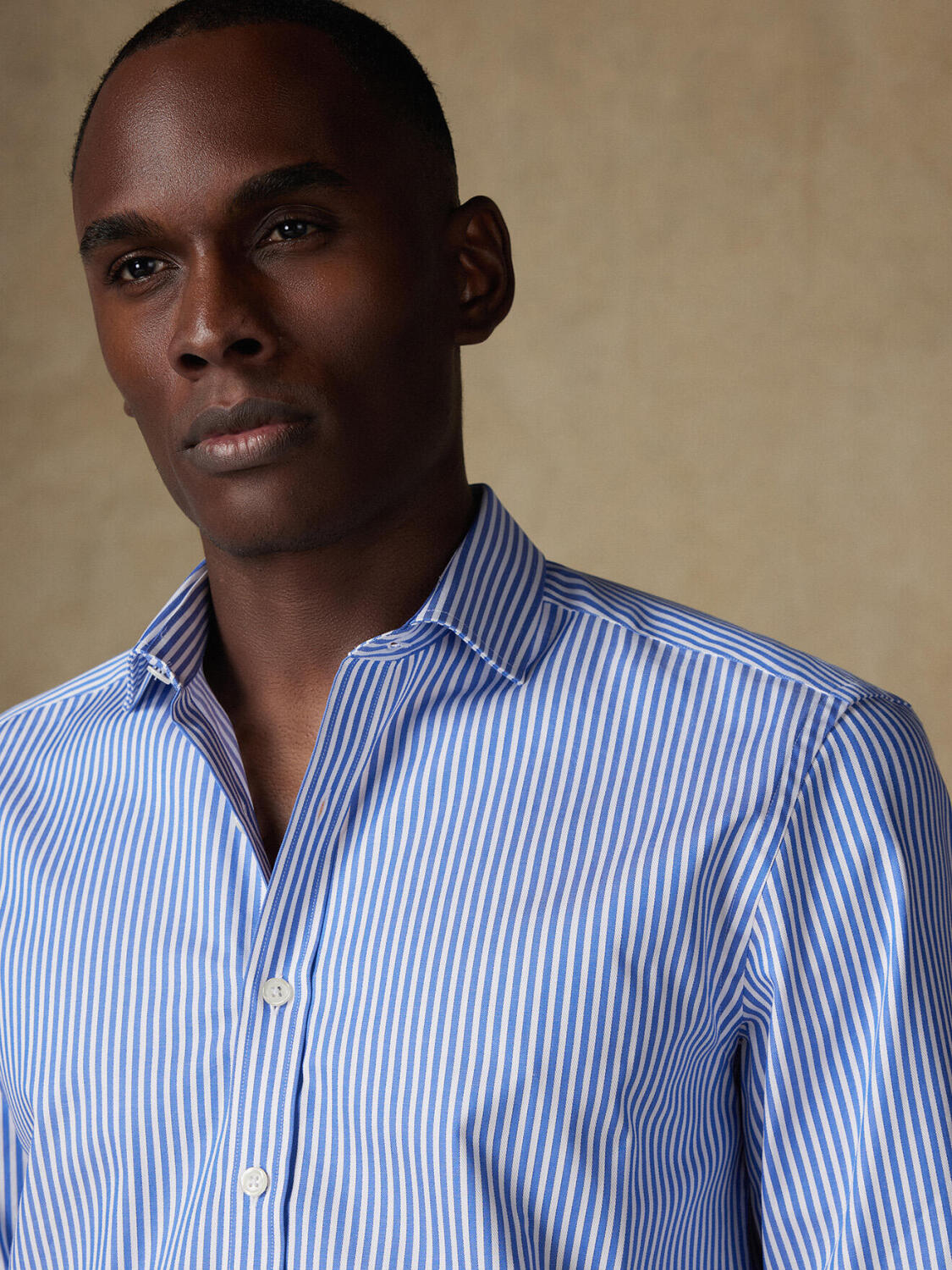 Camisa ajustada Colin a rayas azules - Manga extra larga