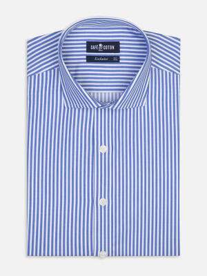 Chemise cintrée Colin à rayures bleues - Grande longueur de manches
