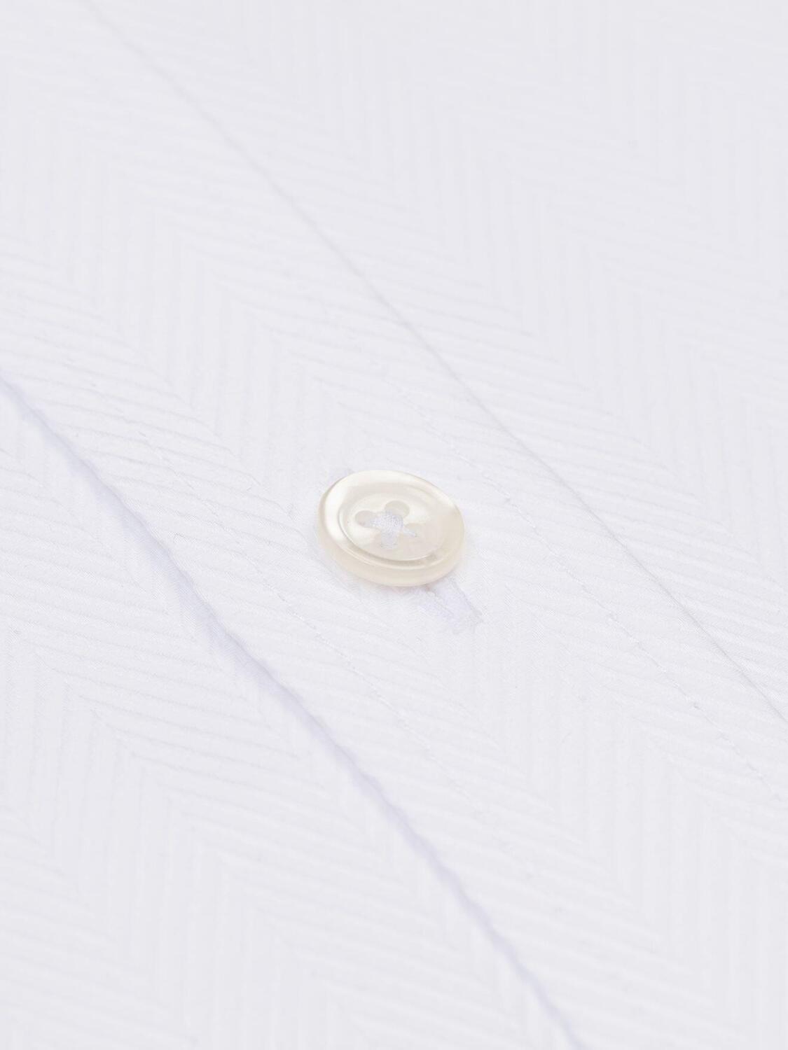 Chemise cintr&eacute;e Come en chevron blanc - Grande Longueur de Manches