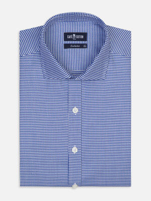 Camicia slim Corey in twill blu navy - Manica extra lunga