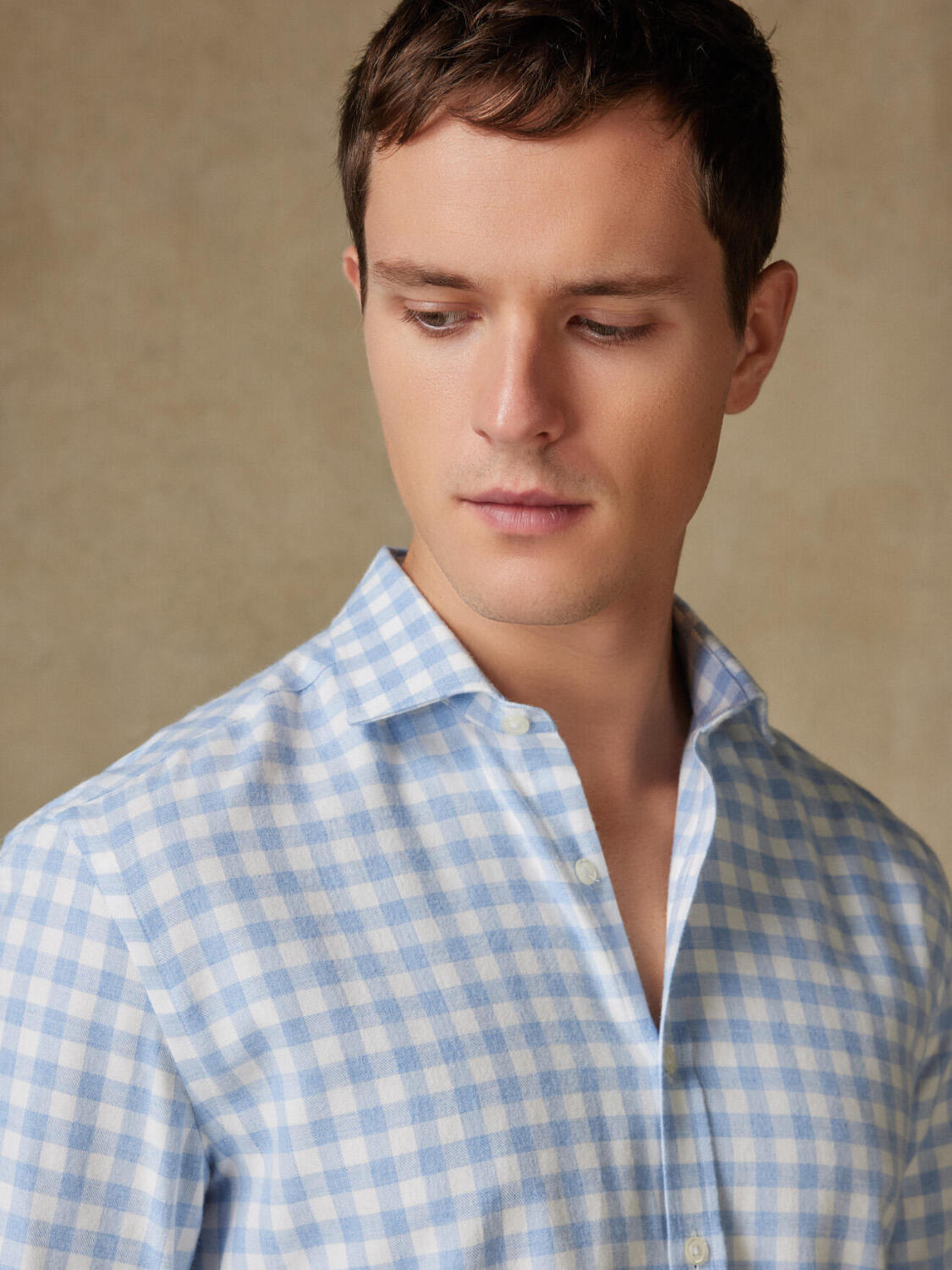 Camicia slim fit in flanella a quadri cielo Danny