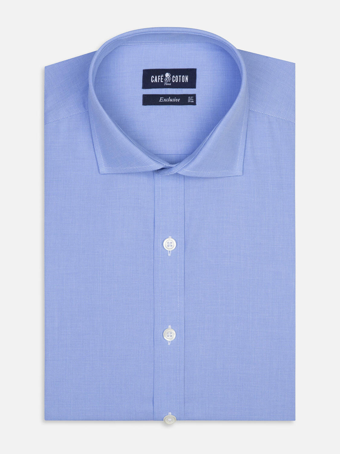 Camicia Daria in popeline azzurro aderente  - Manica Lunga
