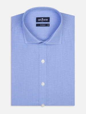 Daria sky blue poplin slim fit shirt - Extra long sleeves