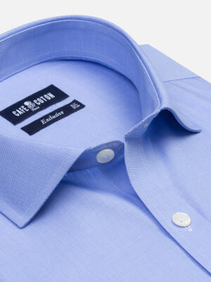Daria sky blue poplin slim fit shirt - Extra long sleeves