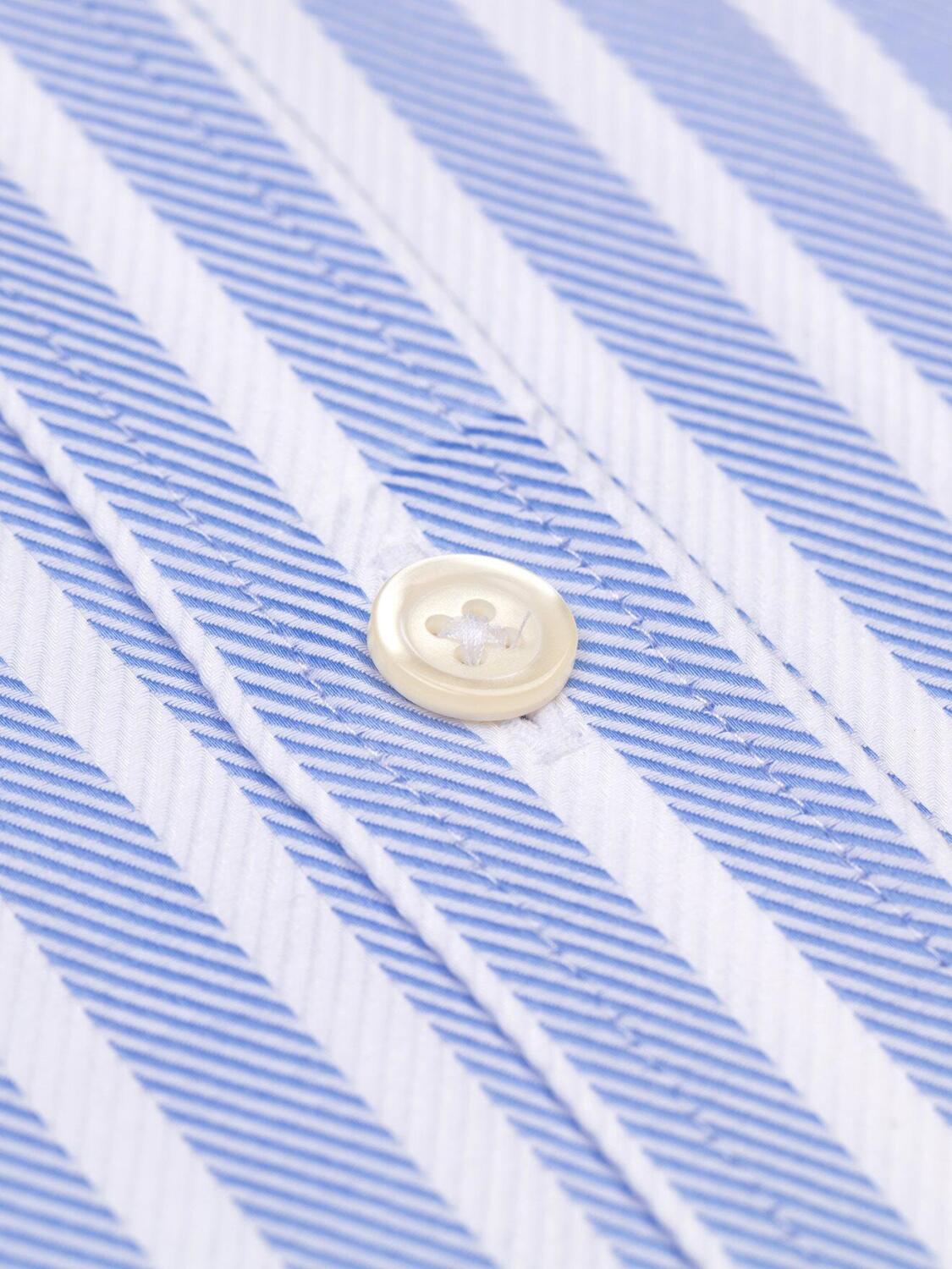 Chemise cintr&eacute;e Don &agrave; rayures ciel - Grande Longueur de Manches