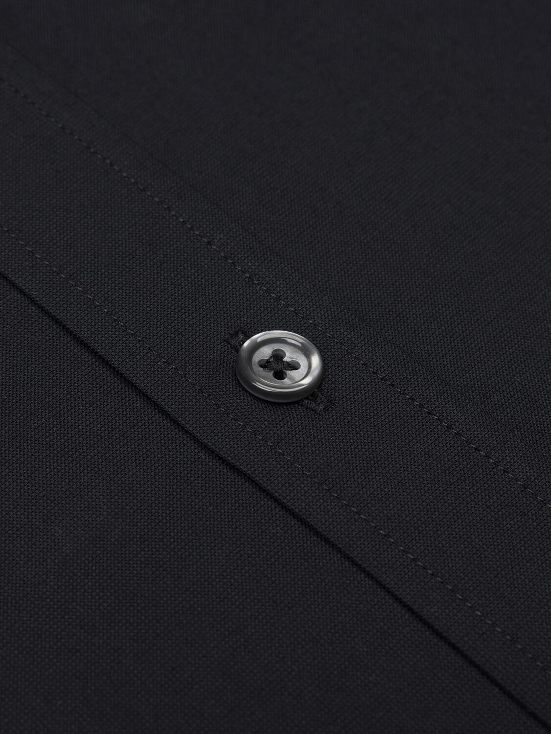 Chemise cintr&eacute;e Ellis en micro-oxford noir - Grande longueur de manche