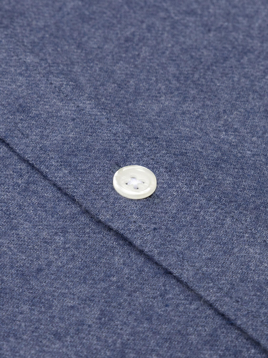 Garett blaues Flanellhemd - Recycelte Baumwolle - Slim Fit - Extralanger arm