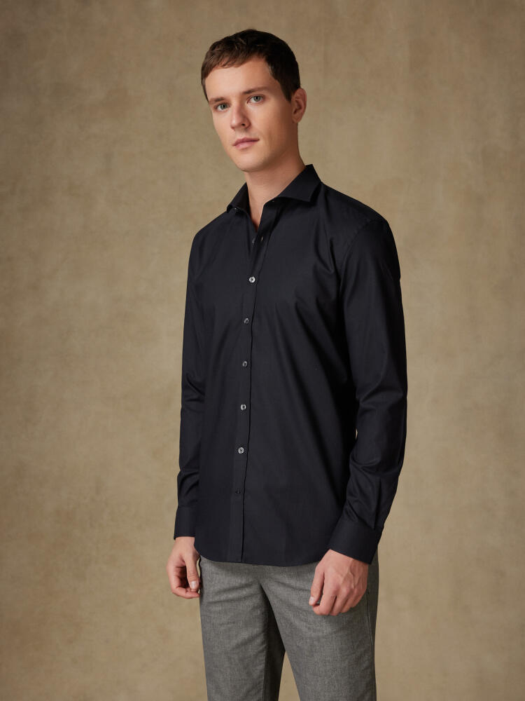 Camicia slim fit nera Gleeson - Manica Lunga