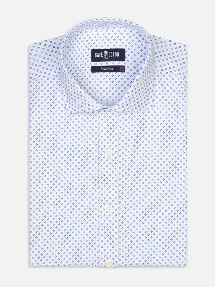 Grant slim fit shirt with sky blue printed pattern - Extra long sleeves