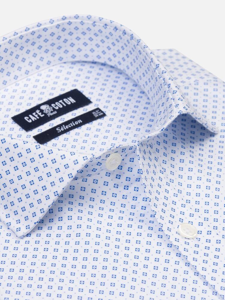 Grant slim fit shirt with sky blue printed pattern - Extra long sleeves