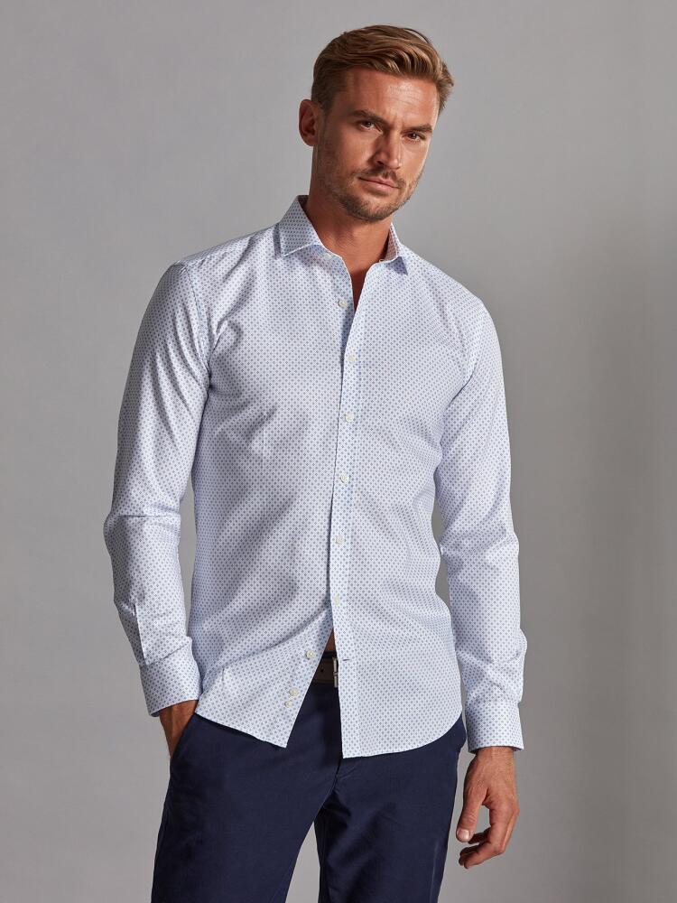 Chemise cintrée Grant à motifs imprimés ciel - Grande Longueur de Manches