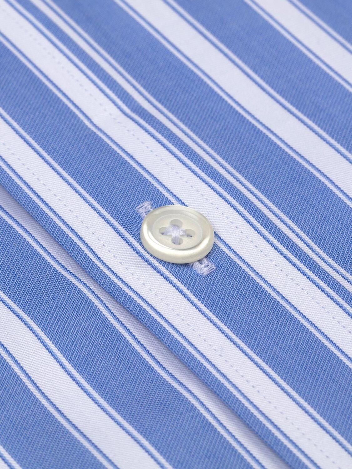 Chemise cintr&eacute;e Harvey &agrave; rayures ciel  - Grande Longueur de Manches