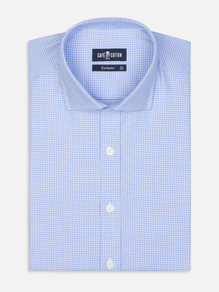 Landry sky gingham slim fit shirt  - Extra Long Sleeves