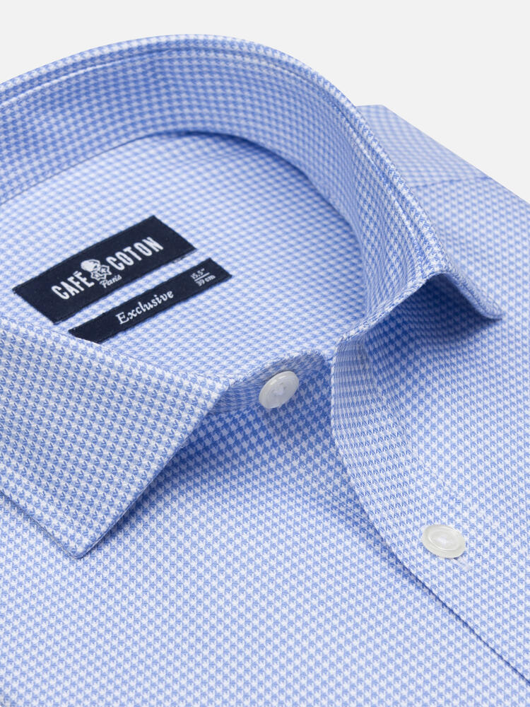 Landry sky gingham slim fit shirt  - Extra Long Sleeves