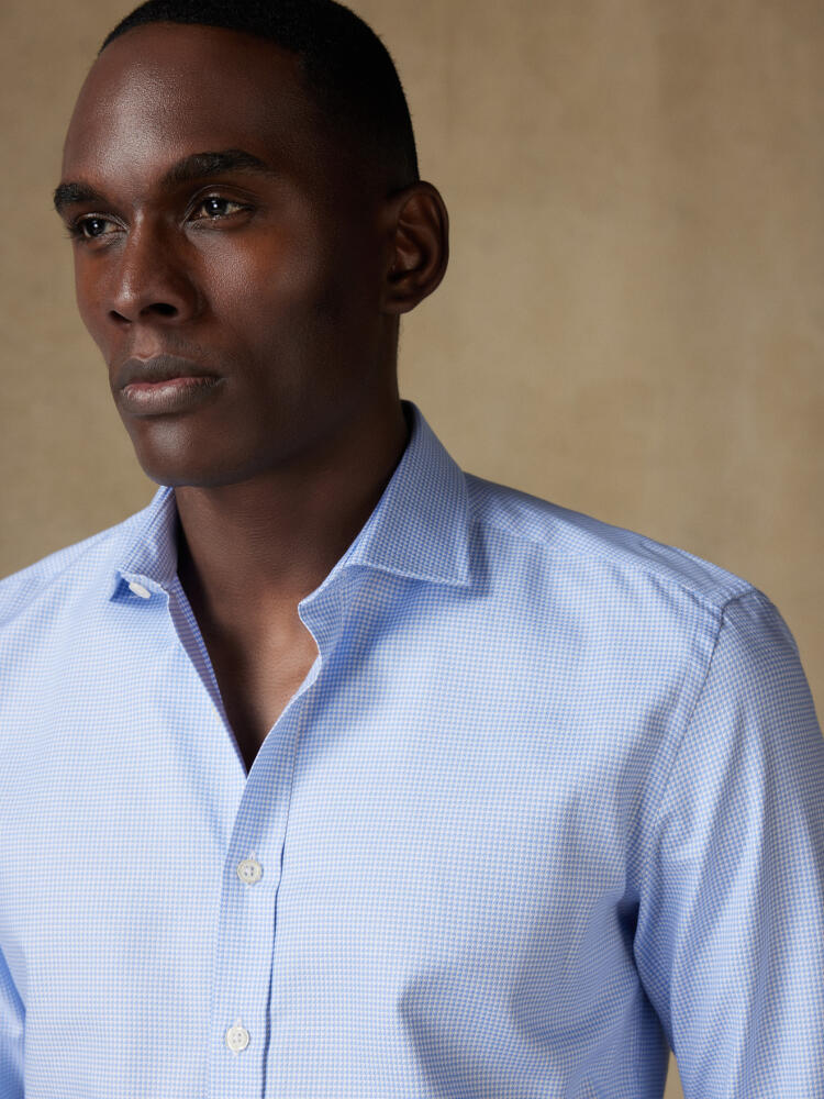 Landry sky gingham slim fit shirt  - Extra Long Sleeves