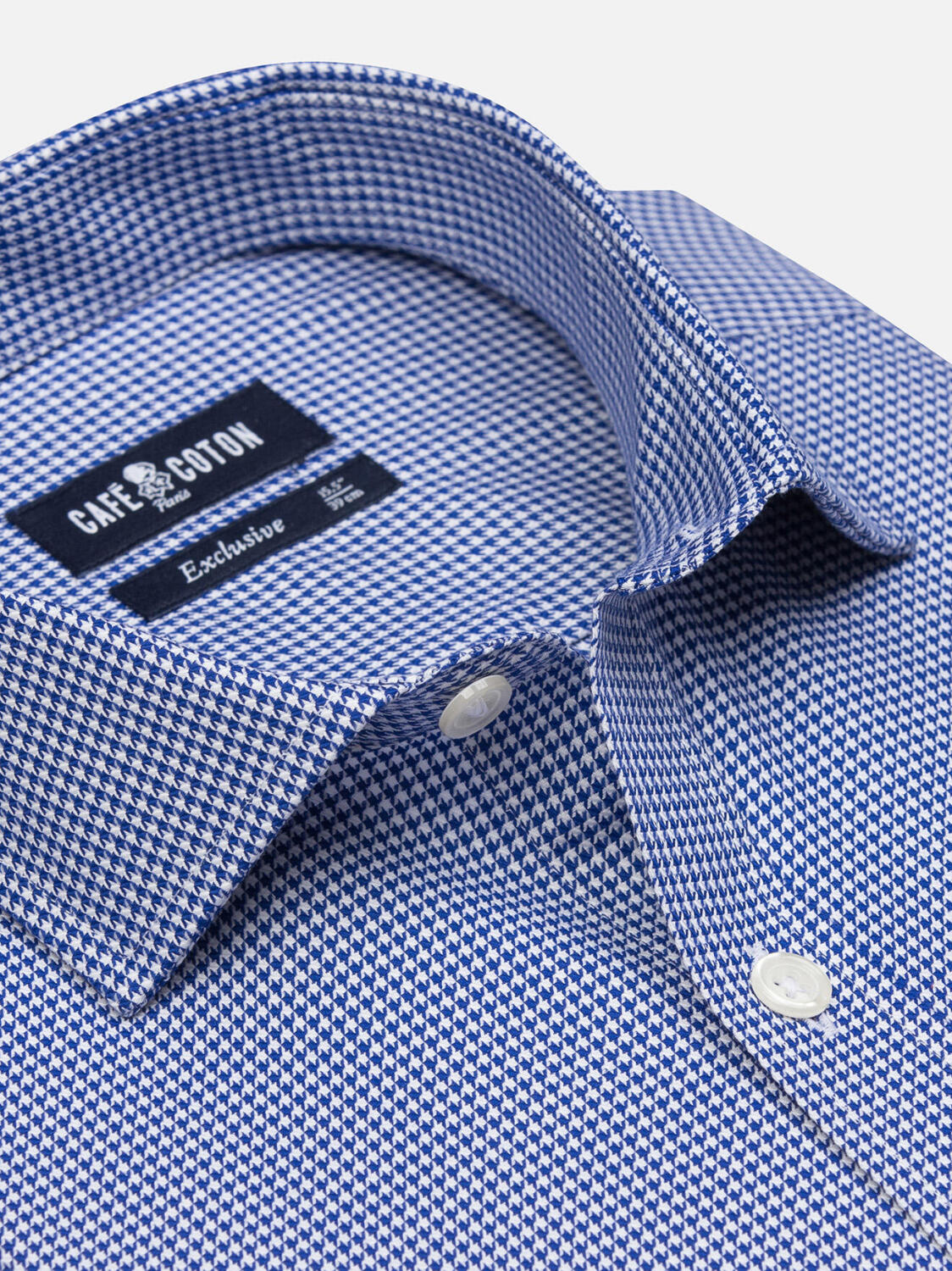 Landry Navy Gingham slim fit shirt - Extra Long Sleeves