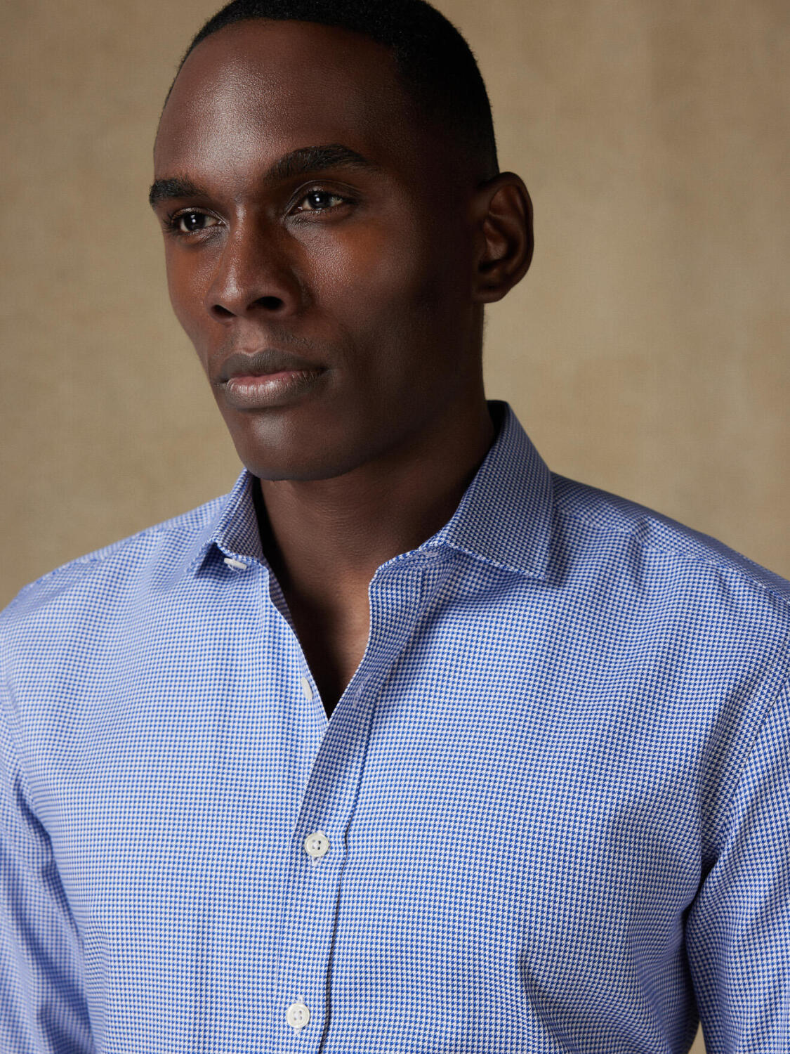 Landry Navy Gingham slim fit shirt - Extra Long Sleeves