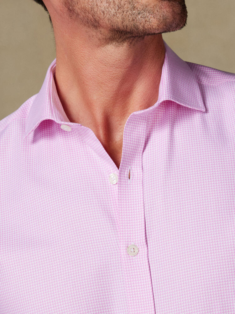 Landry slim fit shirt in pink gingham   - Extra long sleeve
