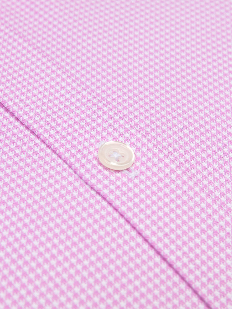 Landry slim fit shirt in pink gingham   - Extra long sleeve