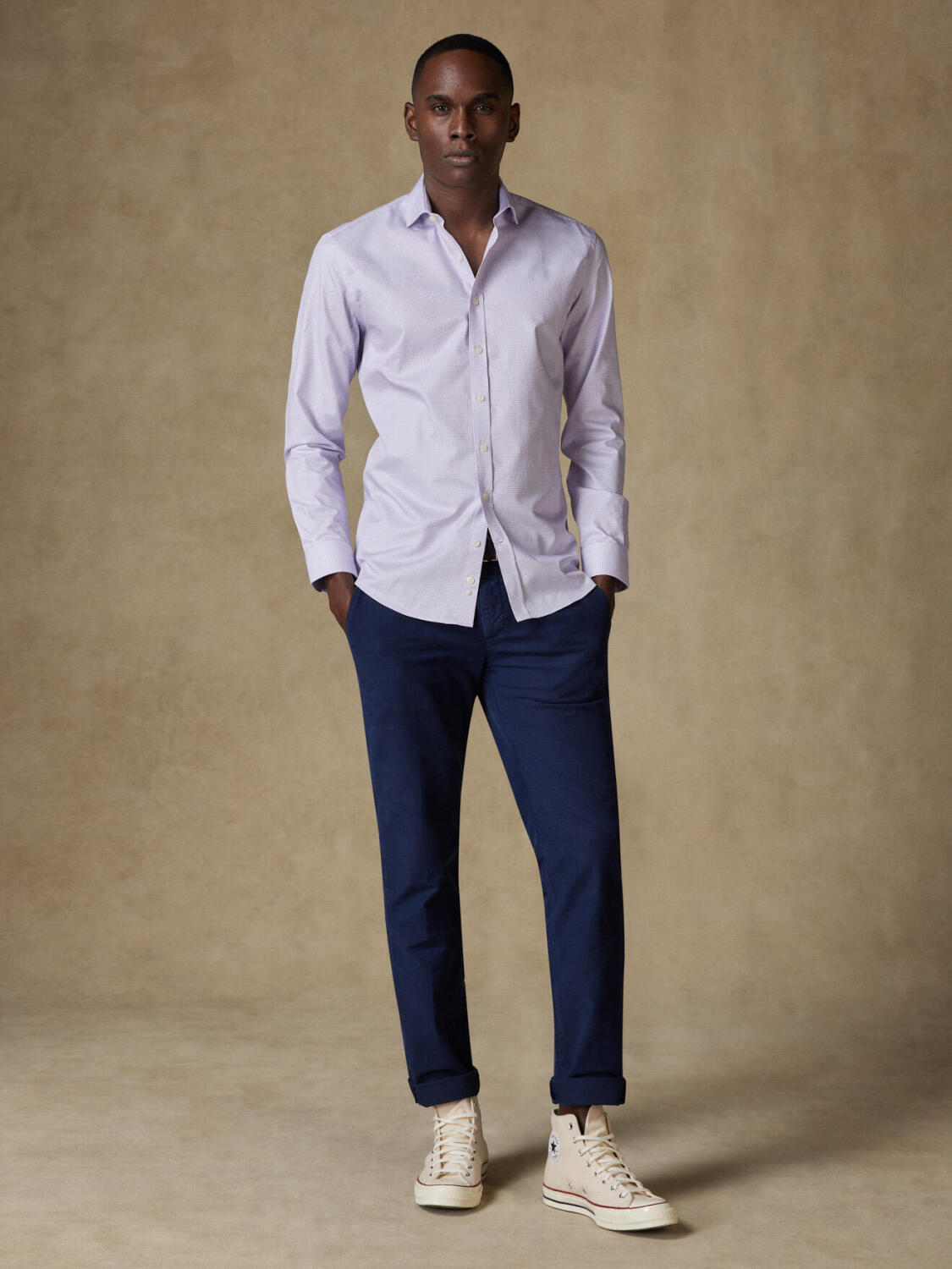 Camisa ajustada morada Lenny - Mangas extralargas