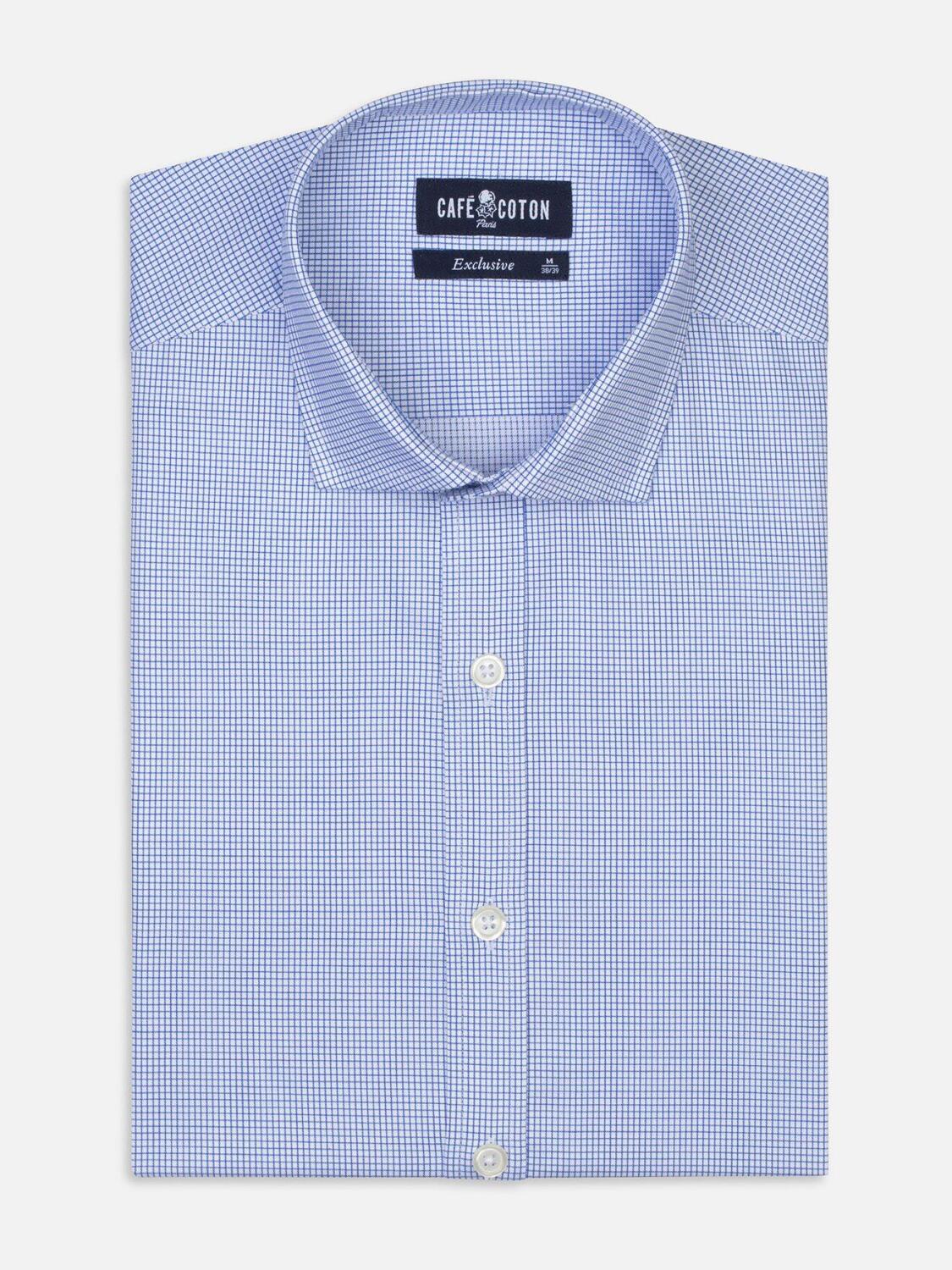 Camisa ajustada azul Lenny - Mangas extralargas