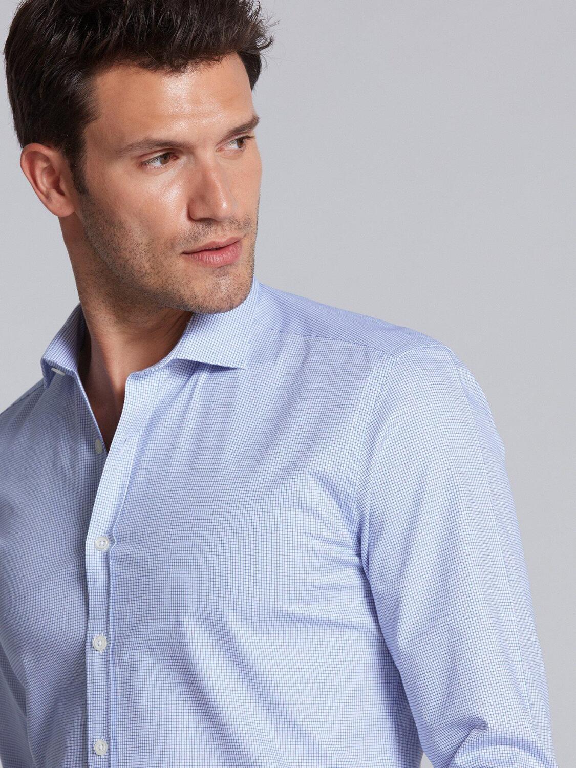 Camisa ajustada azul Lenny - Mangas extralargas