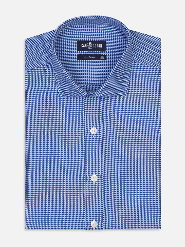 Camicia Max slim-fit in twill blu - Maniche lunghe