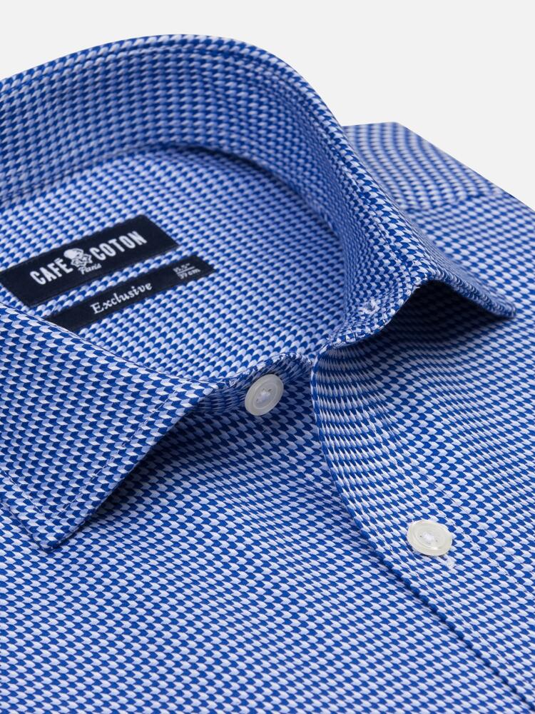 Camicia Max slim-fit in twill blu - Maniche lunghe