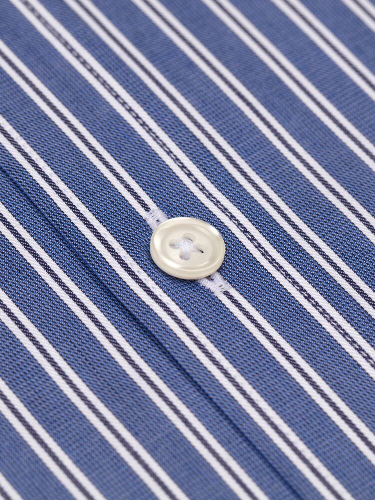 Chemise cintrée Maxwel à rayures marine - Grande Longueur de Manches