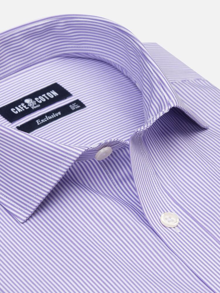 Menthon parma violet striped slim fit shirt - Extra long sleeves