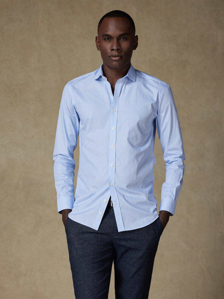 Menthon sky stripe slim fit shirt - Extra Long Sleeves