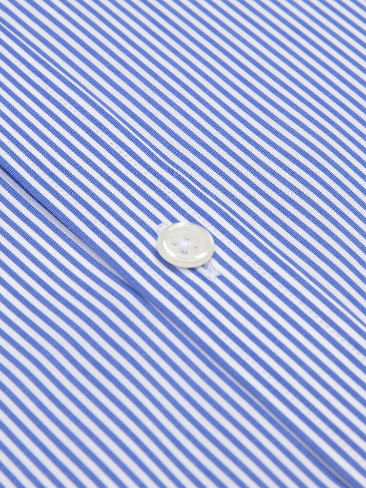 Chemise cintrée Menthon à rayures bleues - Grande longueur de manches