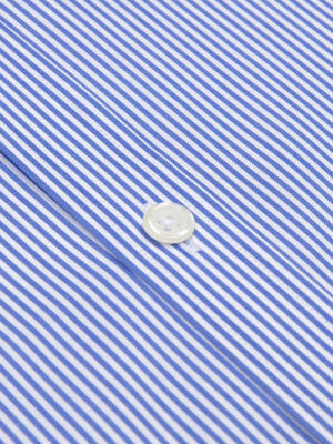 Chemise cintrée Menthon à rayures bleues - Grande longueur de manches