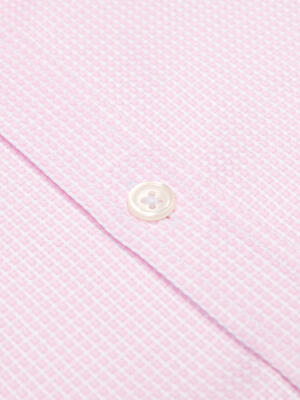 Chemise cintrée Miles en natté rose  - Grande longueur de manches