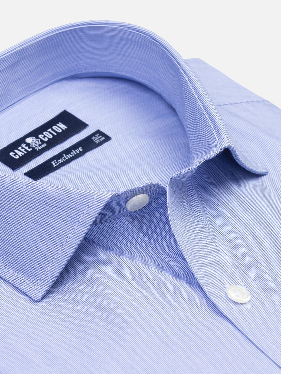 Chemise cintrée en mille raies bleue - Grande Longueur de Manches