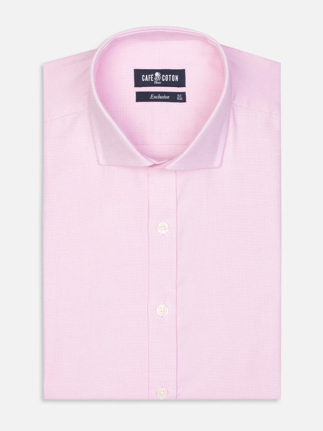 Roze natte slim fit overhemd - Extra lange mouwen