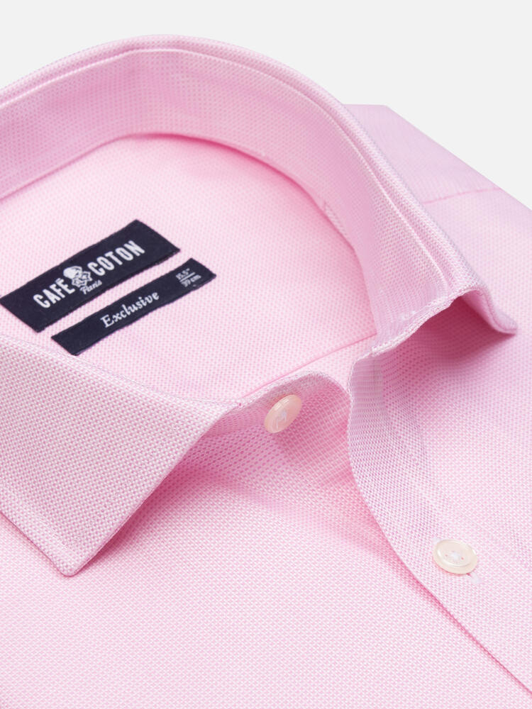 Pink natte slim fit shirt - Extra long sleeves