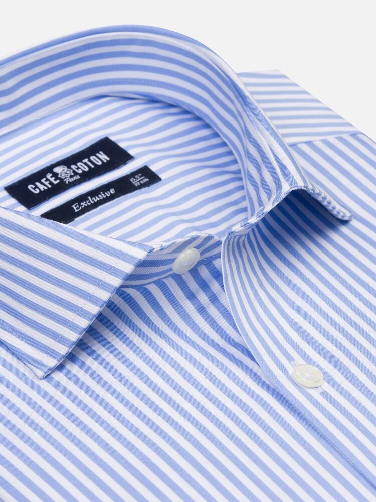 Nick sky blue striped slim fit shirt - Extra long sleeves