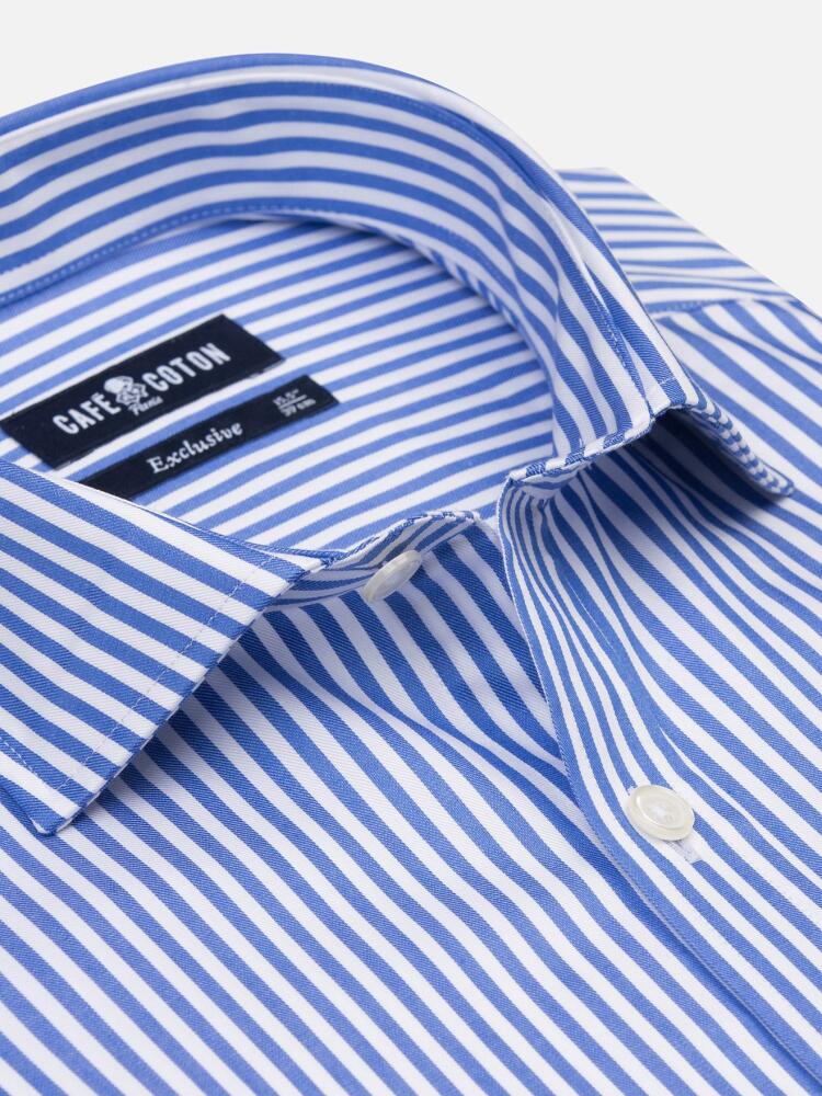 Nick blue striped slim fit shirt - Extra long sleeves