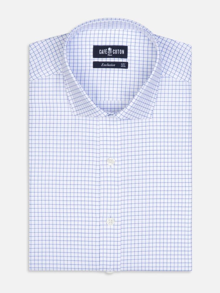 Olga blue checkered slim fit shirt - Extra Long Sleeves