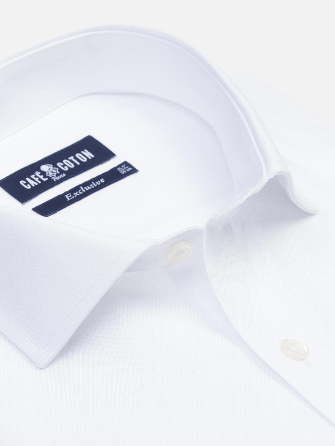 White Pin Point slim fit shirt - Extra Long Sleeves