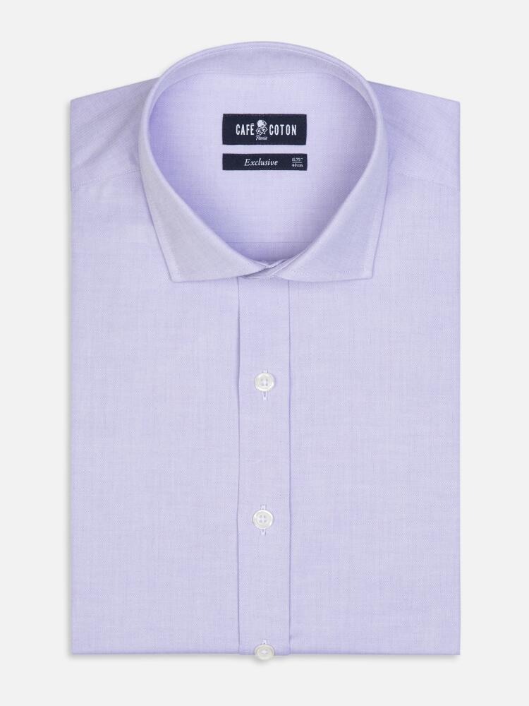 Chemise cintrée en pin point parme - Grande Longueur de Manches