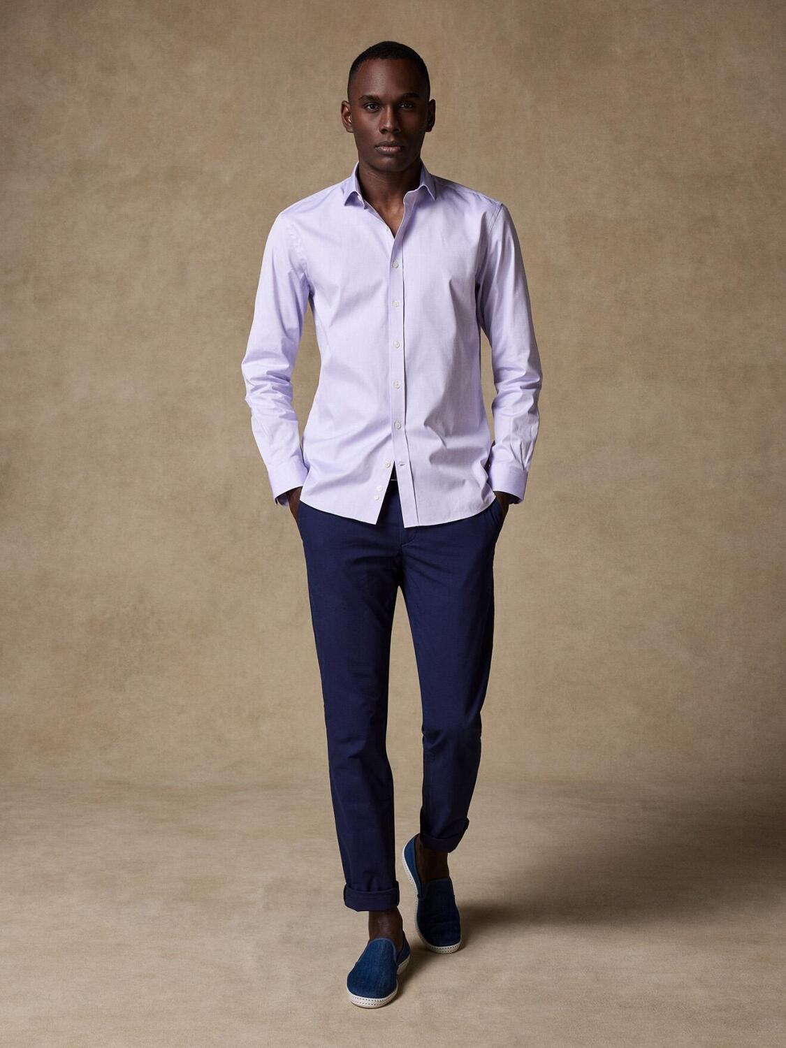 Parma violet pinpoint slim fit shirt - Extra long sleeves