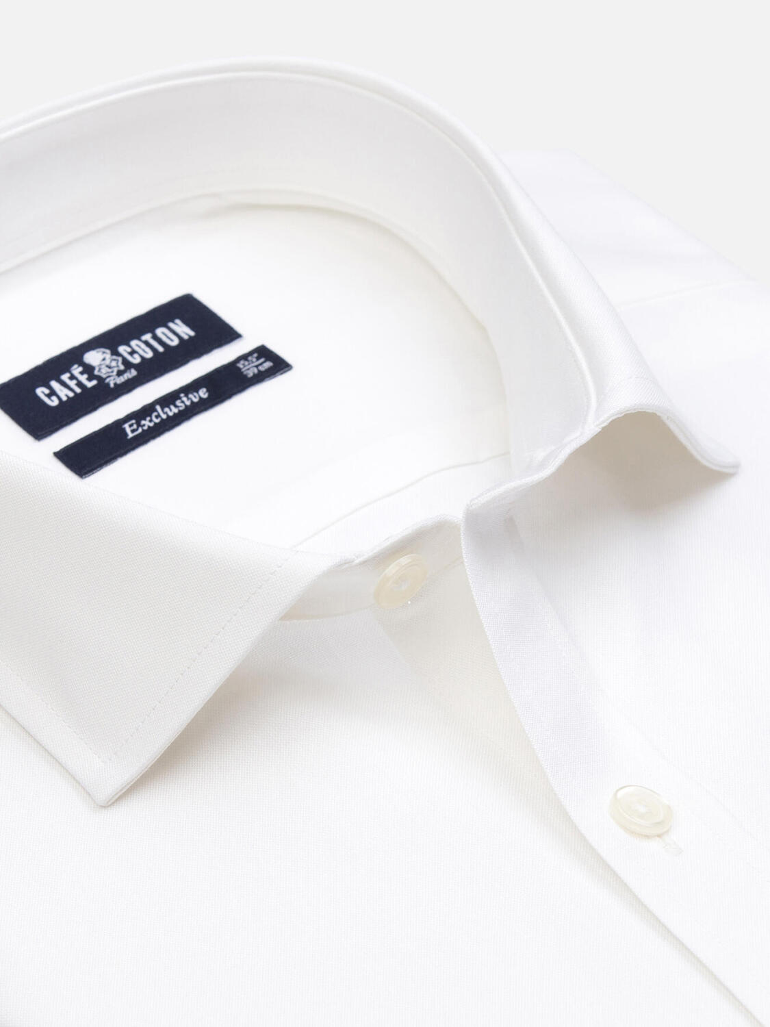 Chemise cintrée en pin point ivoire - Grande Longueur de Manches