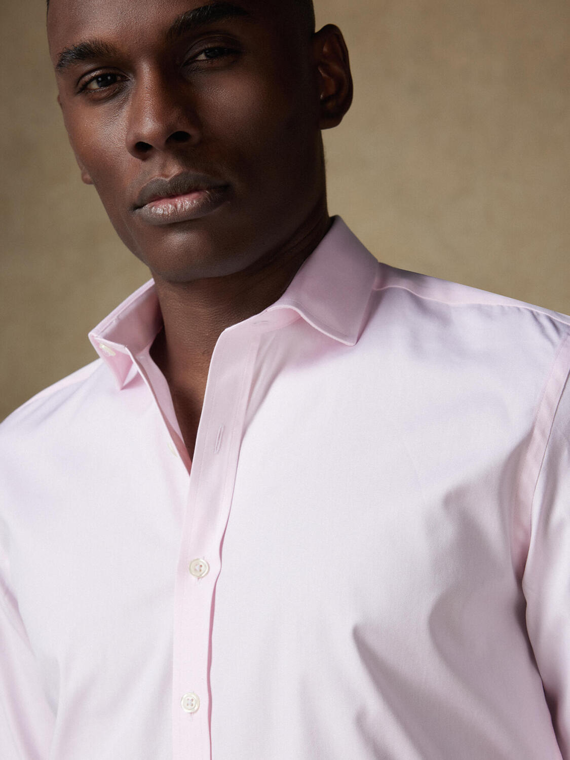 Camicia slim fit a punta rosa - Manica Lunga