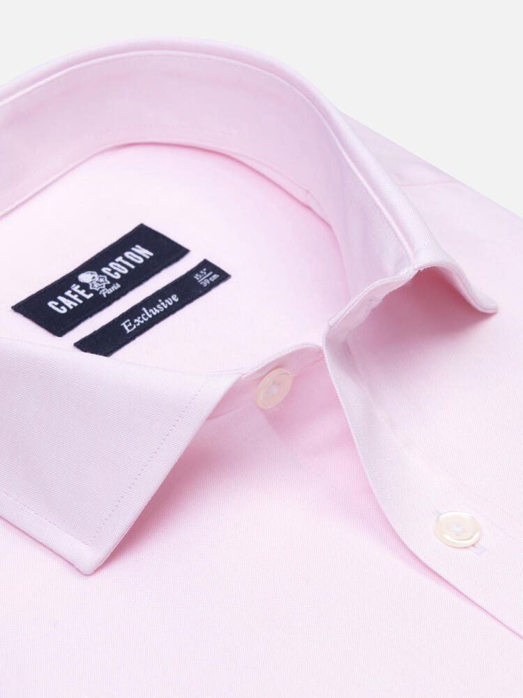 Camisa entallada pin point rosa - Manga Larga