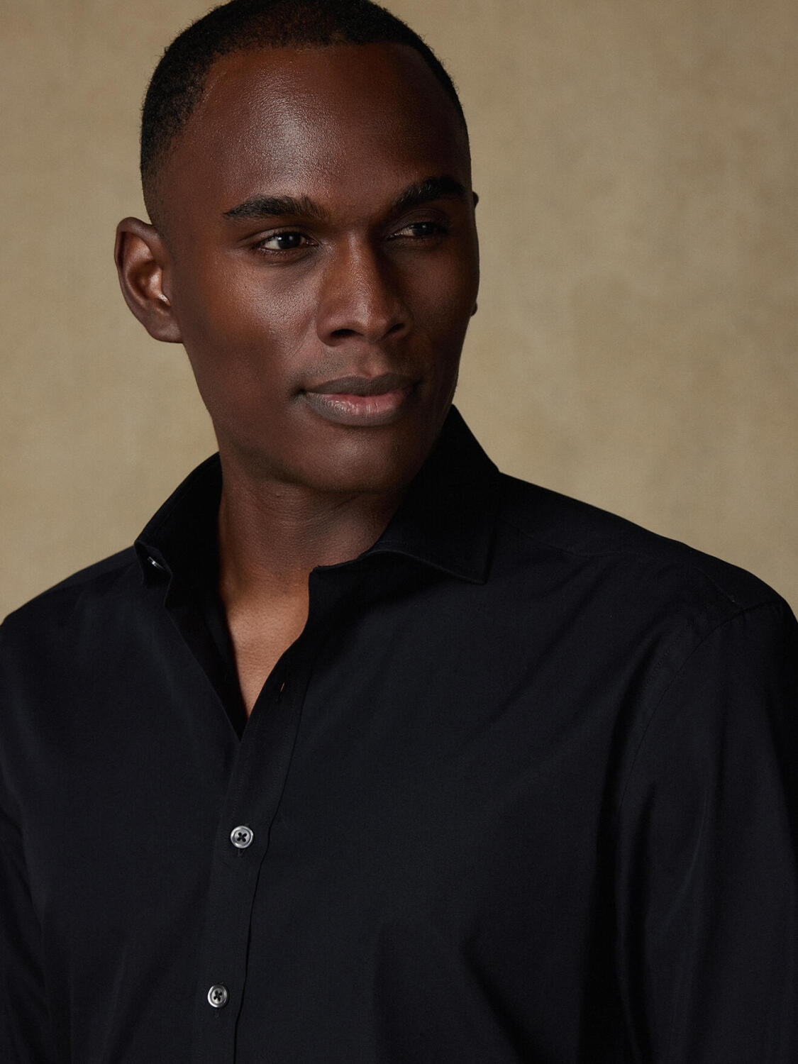 Zwart popeline overhemd - Lange mouwen