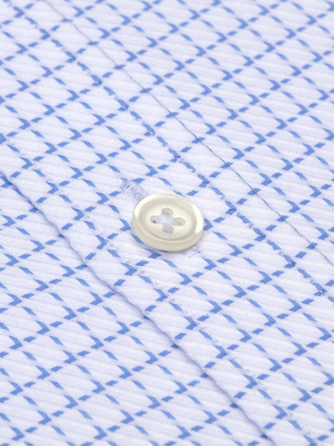 Blue sky checks twill slim extra long fit shirt