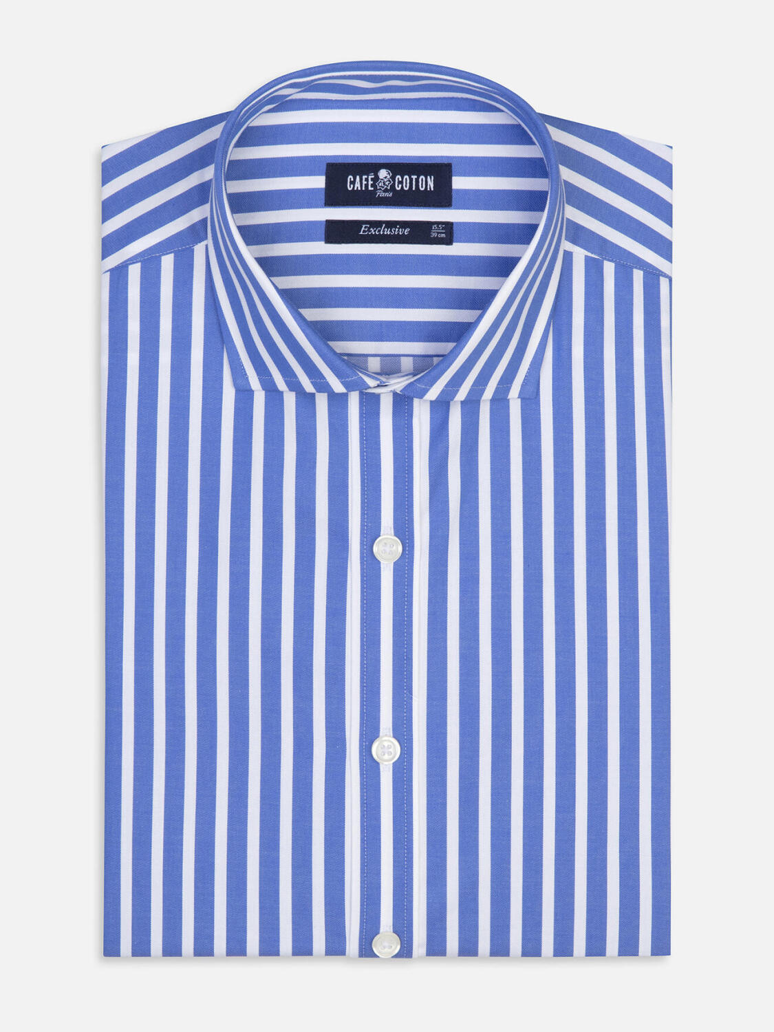 Chemise cintrée Toby à rayures bleues - Grande longueur de manches
