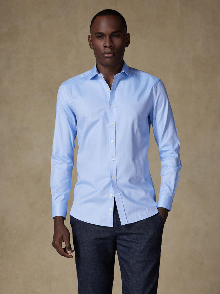 Slim-fit overhemd in sky twill - Lange mouwen